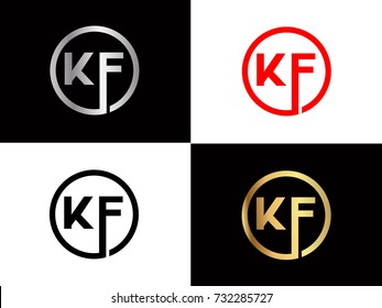 Kf Logo Letter Design Vector Red Stock Vector Royalty Free