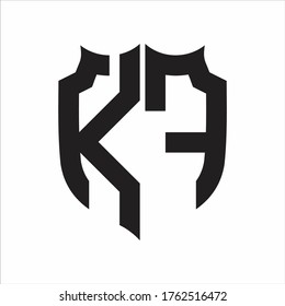 KF Logo-Schild-Design-Vorlage für Monogramm-Design auf weißem Hintergrund