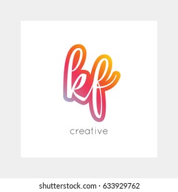 KF logo, vector. Useful as branding, app icon, alphabet combination, clip-art.