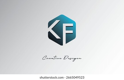 KF Minimal Polygon Shape Símbolo de espacio negativo Abstractas para uso de marca"