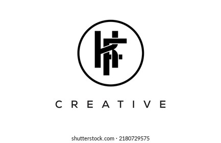 KF monogram. initial letters KF eye-catching Typographic logo design with circle, very creative stylish lettering logo icon for your business and company