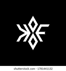 KF monogram logo with star shape and luxury style design template