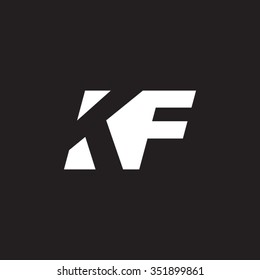 KF negative space letter logo black background