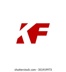 KF negative space letter logo red