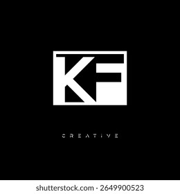 KF Negative Space Monogram – Minimalist Black and White Letter mark Logo for Creative Branding, Fashion Identity and Modern Design Concepts
