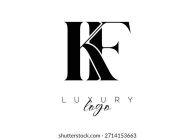 KF Serif Letter Monogram Typography Logo for Elegant Premium Branding Identity
