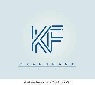 KF Technology Letter Logo Template. This tech letter logo is a graphic mark that uses letters to represent a technology company.