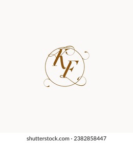 KF uniquely wedding logo symbol of your marriage and you can use it on your wedding stationary