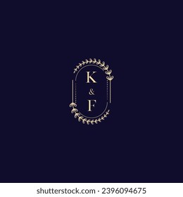 KF wedding initial logo in high quality professional design that will print well across any print media