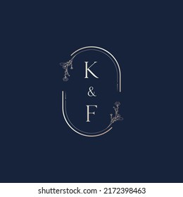 KF wedding initial logo letters in high quality professional design that will print well across any print media
