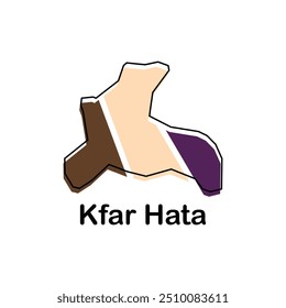 Kfar Hata map.vetor mapa do Líbano Country. Bordas de para o seu infográfico. Modelo de design de ilustração vetorial