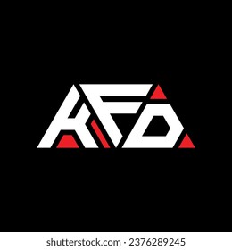 KFD triangle letter logo design with triangle shape. KFD triangle logo design monogram. KFD triangle vector logo template with red color. KFD triangular logo Simple, Elegant, and Luxurious design.