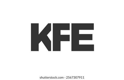 KFE logo design template with strong and modern bold text. Initial based vector logotype featuring simple and minimal typography. Trendy company identity ideal for businesses brand presence.