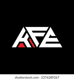 Diseño del logotipo de la letra del triángulo de KFE con forma de triángulo. Monograma de diseño del logotipo del triángulo de KFE. Plantilla de logotipo vectorial del triángulo de KFE con color rojo. Logo triangular de KFE Diseño sencillo, elegante y lujoso.