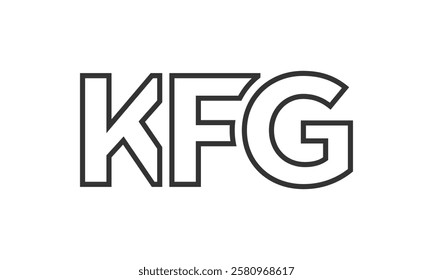 KFG logo design template with strong and modern bold text. Initial based vector logotype featuring simple and minimal typography. Trendy company identity ideal for businesses brand presence.