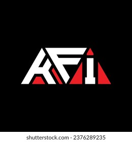 KFI triangle letter logo design with triangle shape. KFI triangle logo design monogram. KFI triangle vector logo template with red color. KFI triangular logo Simple, Elegant, and Luxurious design.