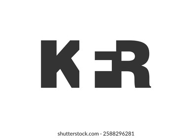 KFR logo design. Initial letter K F R bold font style for tech startups, consulting, corporate branding. Creative company name, headlines typography identity, trendy logotype. Vector illustration.