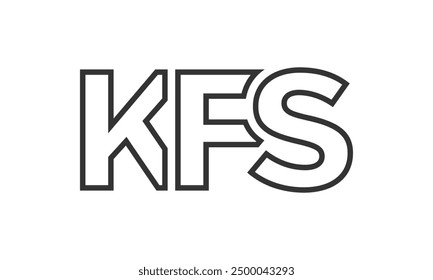 KFS logo design template with strong and modern bold text. Initial based vector logotype featuring simple and minimal typography. Trendy company identity ideal for businesses brand presence.