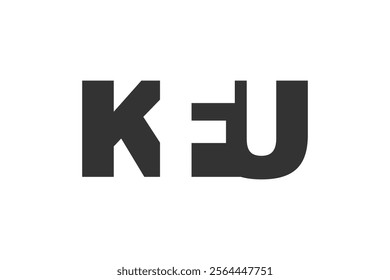 KFU logo design. Initial letter K F U bold font style for tech startups, consulting, corporate branding. Creative company name, headlines typography identity, trendy logotype. Vector illustration.