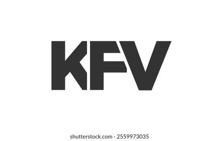 KFV logo design template with strong and modern bold text. Initial based vector logotype featuring simple and minimal typography. Trendy company identity ideal for businesses brand presence.