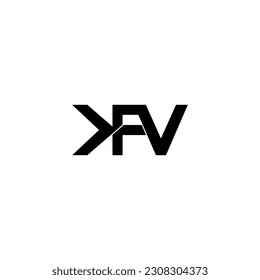 diseño del logotipo de la letra monograma de la tipografía de kfv