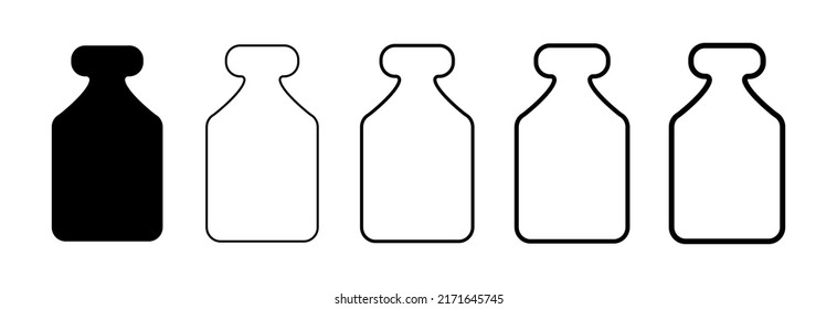 kg black dumbbell icon isolated on white. Vector illustration