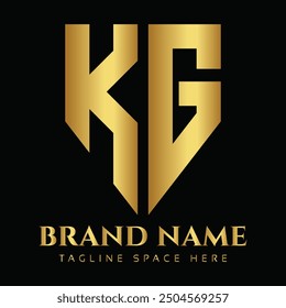 Logotipo de la marca KG en gradiente dorado