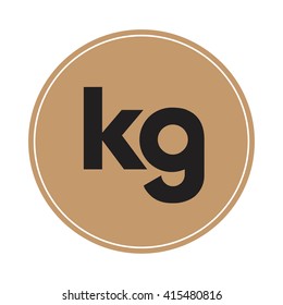 kg brown letters ,abstract background logo, design identity in circle, alphabet letter