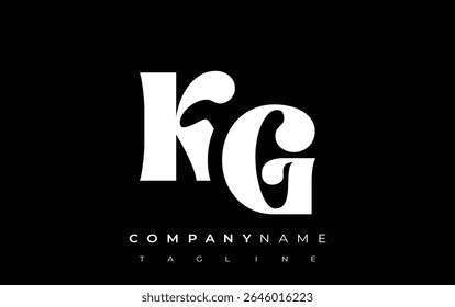 KG Diseño de logotipos de tipografía Abstractas creativa. Logotipo elegante que combina tipografía atrevida y Formas creativas, ideal para soluciones de marca e identidad.
