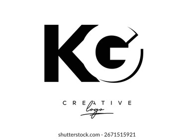 KG Creative Minimalist Negative Space Latter Logo com Monograma Moderno para Marca e Logotipo de Marca Comercial com Cartas Iniciais Design de Logotipo para Marca.