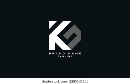 KG, GK, Abstract initial monogram letter alphabet logo design