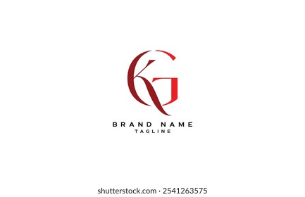 KG, GK, Abstract initial monogram letter alphabet logo design