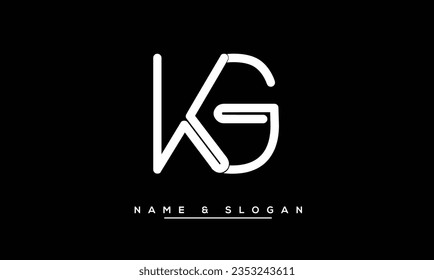 KG,  GK  Abstract Letters  Logo  Monogram
