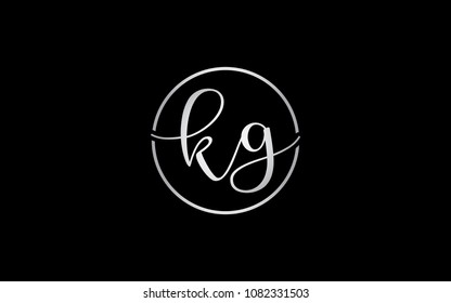 kg gk Circular Cursive Letter Initial Logo Design