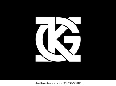 kg gk g k letra inicial logotipo