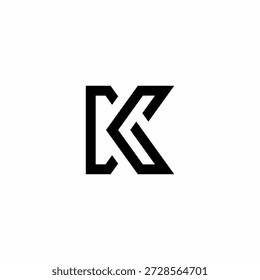 Das KG- oder GK-Logo ist scharf und geometrisch mit ausgewogenem Negativraum und einer sauberen, hochwertigen Ästhetik.