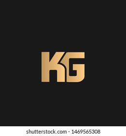 KG or GK logo vector. Initial letter logo, golden text on black background