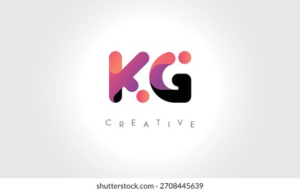 KG Gradient Abstract Logo with Creative Rounded Shapes