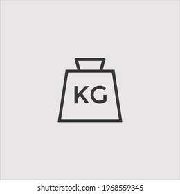 kg icon vector icon.Editable stroke.linear style sign for use web design and mobile apps,logo.Symbol illustration.Pixel vector graphics - Vector