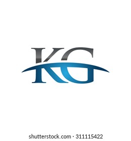 KG initial company group blue swoosh logo
