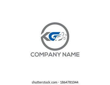KG diseño inicial de logotipo de gimnasio con plantilla de icono de vector creativo moderno