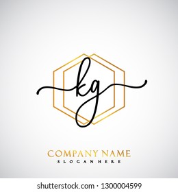 KG Initial Handwriting logo template vector