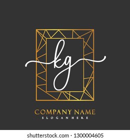 KG Initial Handwriting logo template vector