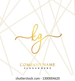 KG Initial Handwriting logo template vector