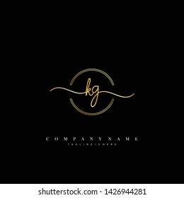KG initial handwriting logo template vector