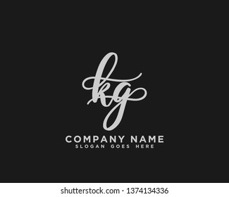 KG Initial Handwriting Logo Vector