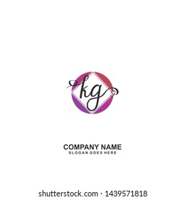 KG Initial handwriting logo vector