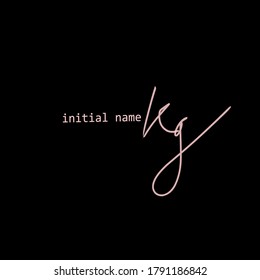 kg Initial handwriting logo vector