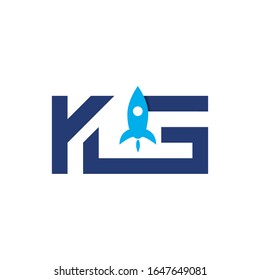 KG initial letter with rocket design logo, elements, icons, symbols, abstract, shapes. Creative inspiration idea with flat style for business company, template collection, marketing promotions.