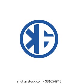 KG initial letters circle business logo blue